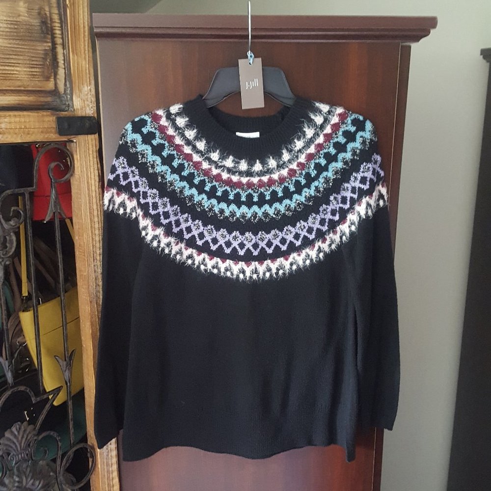 J Jill Multi Colored Fair Isle Sweater - Picture 3 of 10